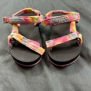 Tie Dye Pastel Colors Velcro Girls Sandals
